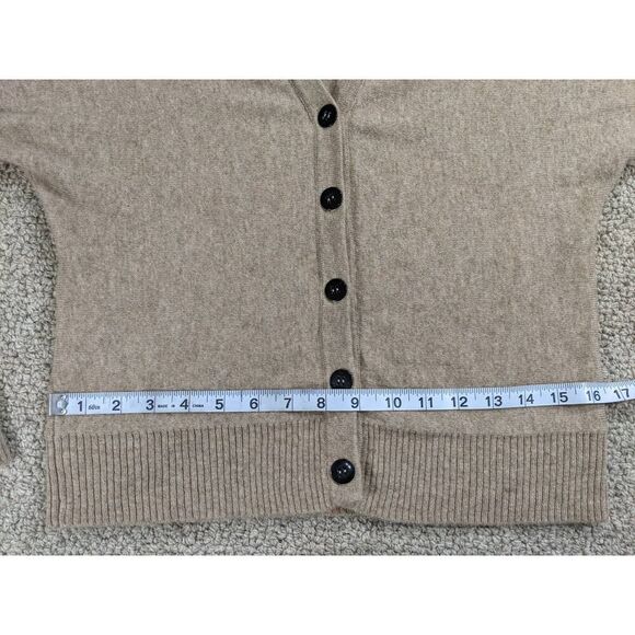 Cullen 100% Cashmere baloon sleeve cardigan sweater. small Beige - Picture 4 of 14